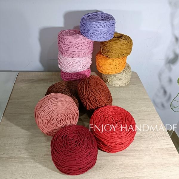 Dây thừng macrame cotton TÔNG NÓNG 3 xoắn, 3mm / 5mm, 0.5kg