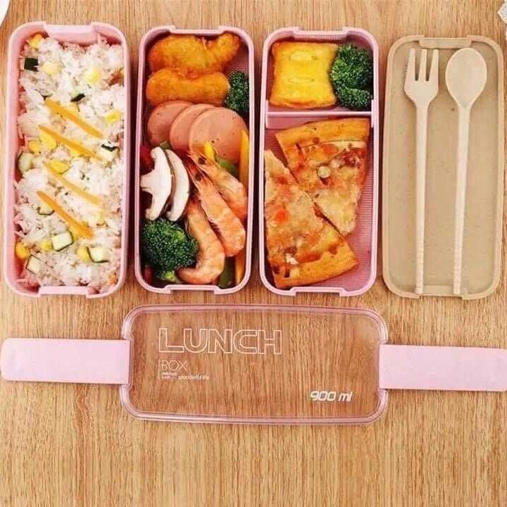 HỘP CƠM 3 TẦNG LÚA MẠCH LUCH BOX 900ML