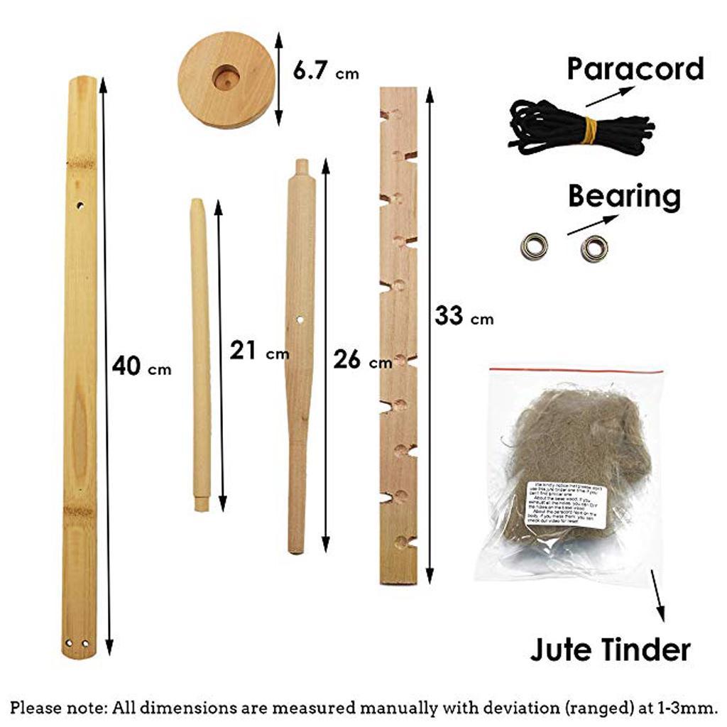 2x Outdoor Primitive Fire Starter Tool Wood Bow Drill Survival Friction Kit Single / Double Person