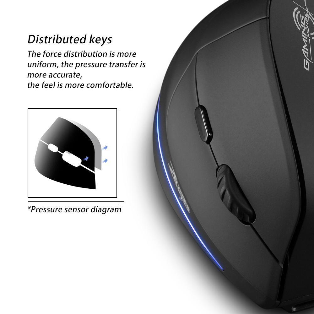 F-35 Mouse Wireless Vertical Mouse Ergonomic Rechargeable 2400 DPI Optional Portable Gaming Mouse for Mac Laptop PC