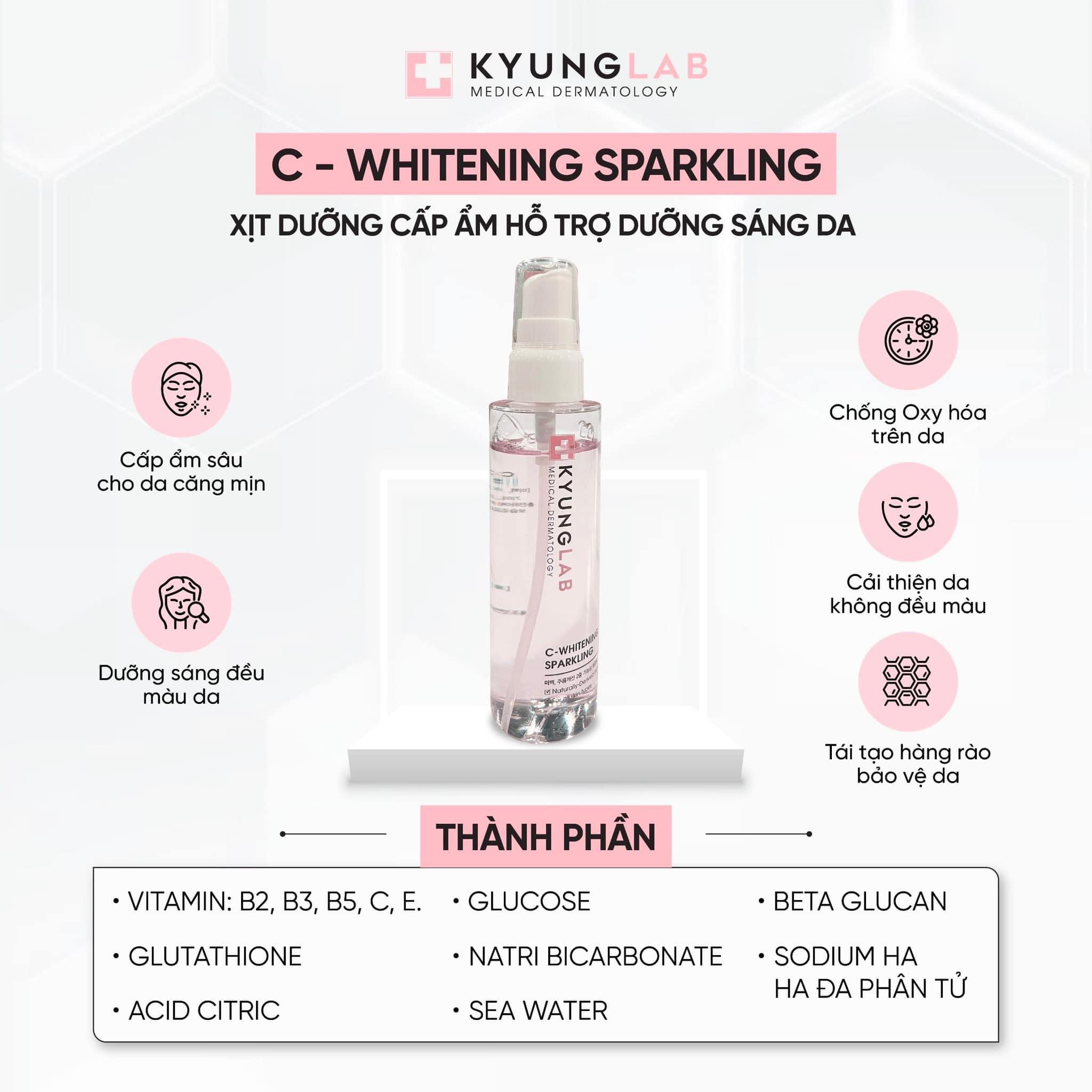 Xịt dưỡng Vitamin Sáng Da Kyung Lab C – WHITENING SPARKLING - 80ml