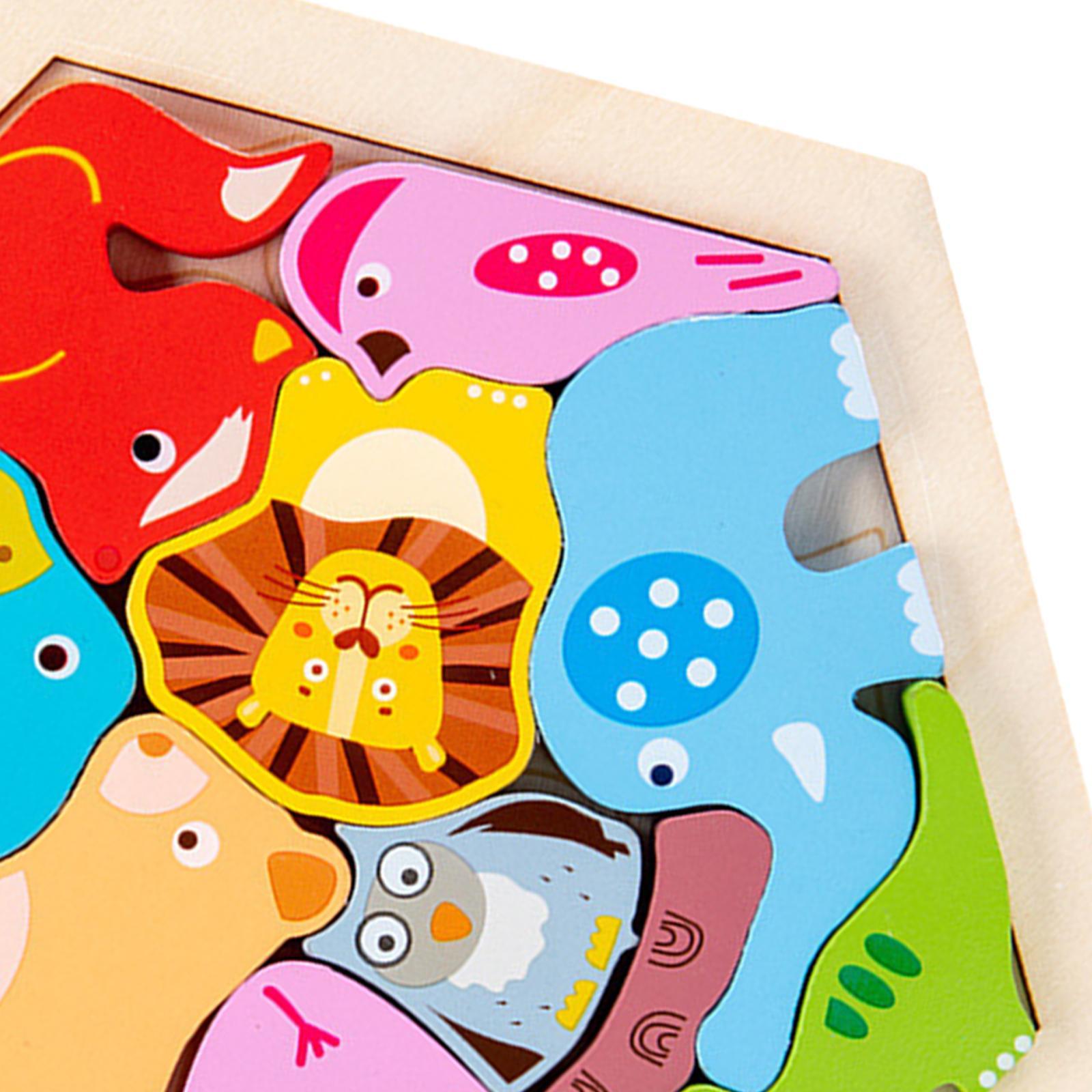 Wooden Jigsaw Puzzles Sorting Stacking Blocks Educational Toy