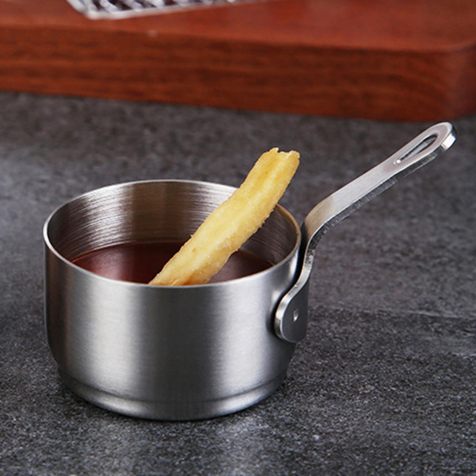 Sauce Dipping Bowl Condiment Tapas Salad Dip Sauce Stainless Steel