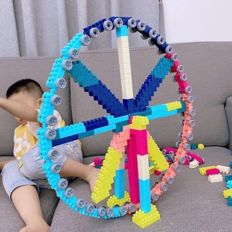 Bộ Đồ Chơi Lego Xếp Hình 198 Chi Tiết, Xô Đồ Chơi Lắp Ráp Cho Trẻ Em - Sáng Tạo Vui Chơi- Hàng Chính Hãng MINIIN