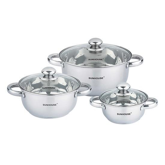 Bộ Nồi Sunhouse SH334 Inox 3 Đáy
