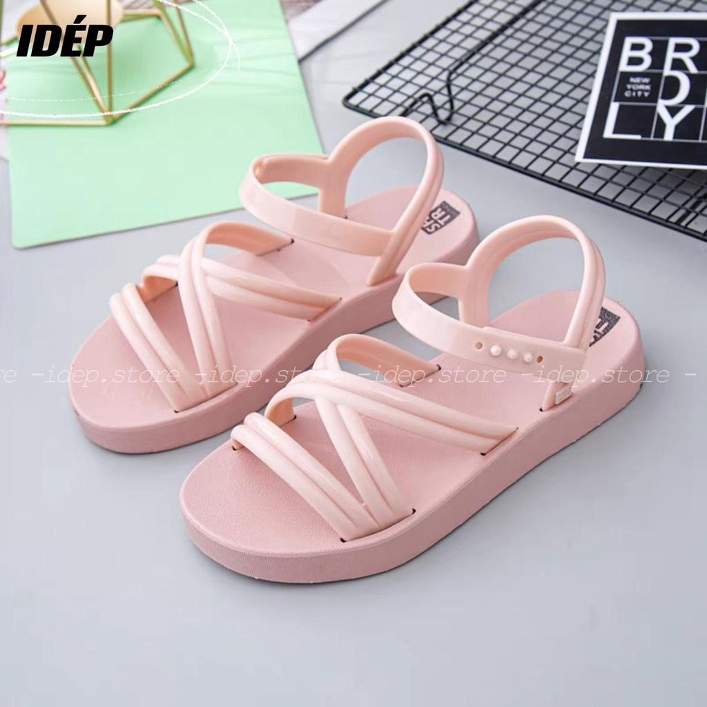 Giày sandal nhựa quai chéo chất liệu cao su INS đi biển, đi mưa siêu bền chống trơn iDÉP- GL070