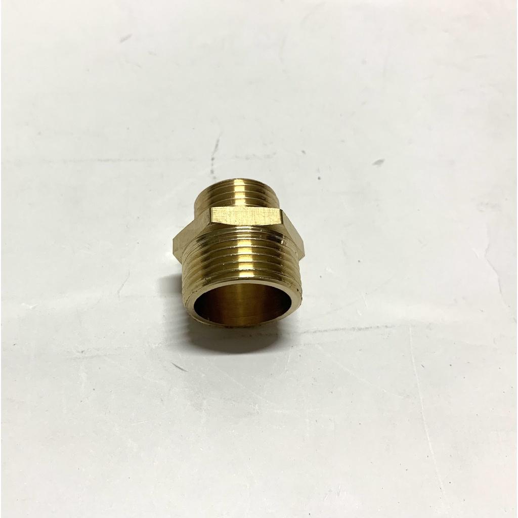Nối 2 Đầu Ren Ngoài 21/27mm Đồng Thau