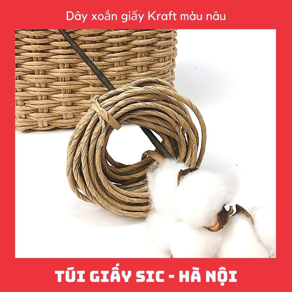 Dây giấy xoắn đường kính 3.5mm màu nâu Decor họa tiết văn phòng phẩm trang trí bưu thiếp thủ công mỹ nghệ