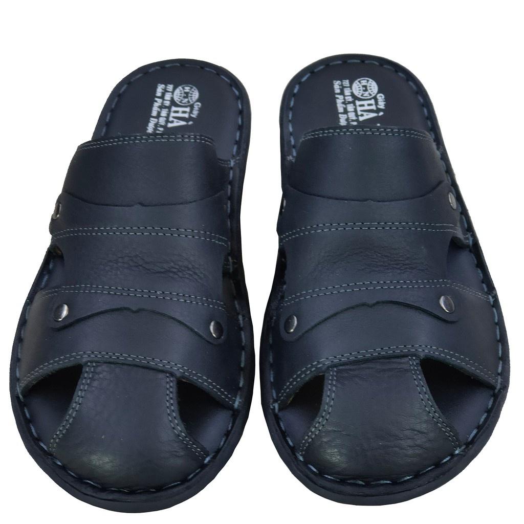 Dép Bít Mũi Nam Da Bò Thật TiTi ĐÔ Cao Cấp GSB2093d