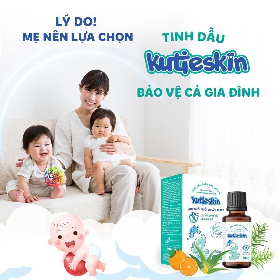 Tinh dầu Bạch đàn chanh tự nhiên Kutieskin 5ML giúp đuổi muỗi, côn trùng và làm nhanh dịu, lành vết đốt