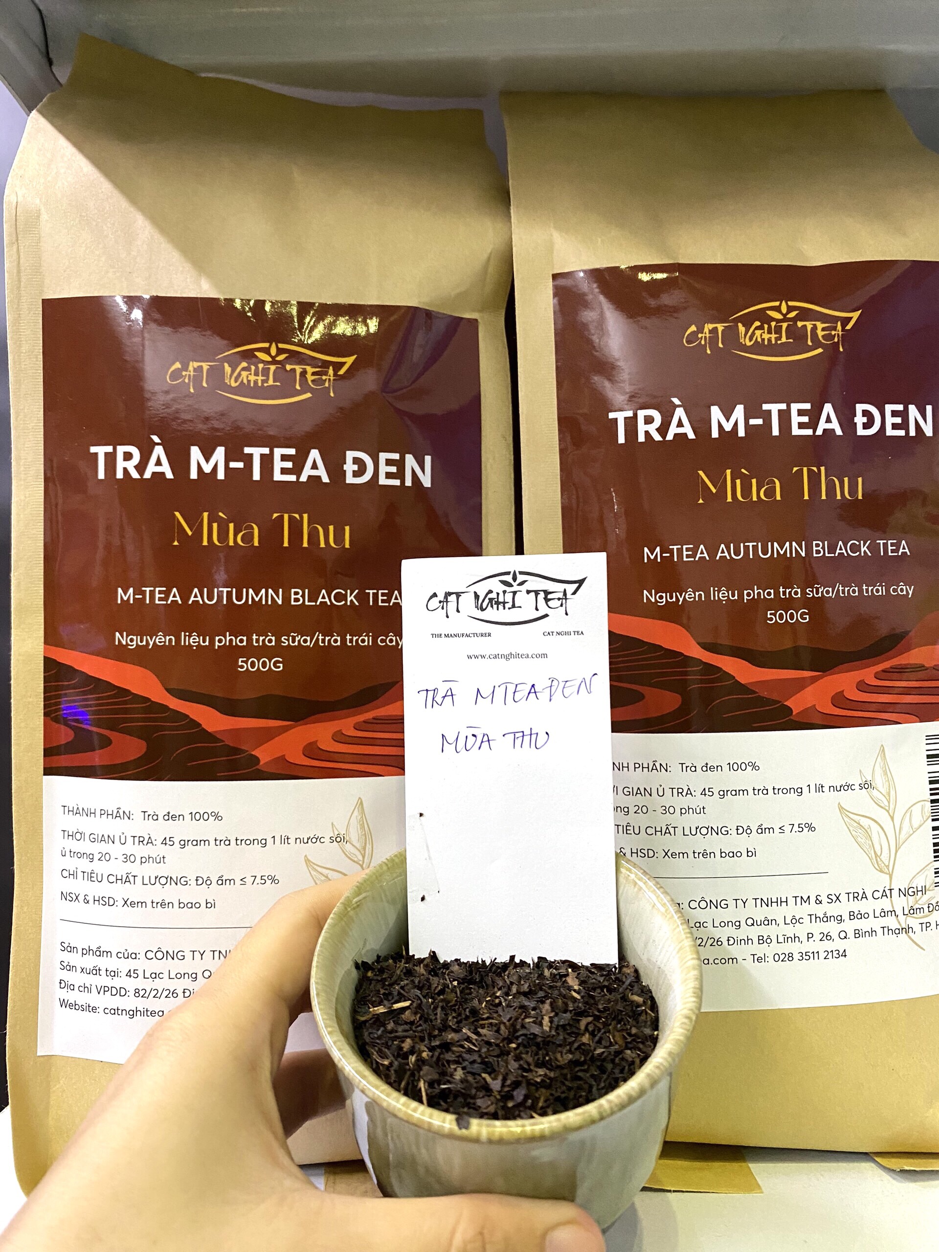 Trà đen Mùa Thu [500g - vị bánh Cookie] Trà đen CAT NGHI TEA, Nguyên liệu chuẩn pha trà sữa và trà trái cây thơm ngon