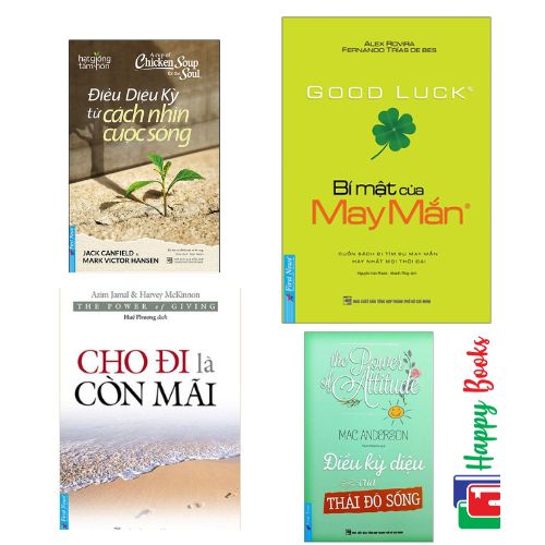 Combo 4 cuốn sách phát triển Tâm-trí:  Bí mật của may mắn + Cho đi là còn mãi + Điều kỳ diệu của thái độ sống + Điều kỳ diệu từ cách nhìn cuộc sống