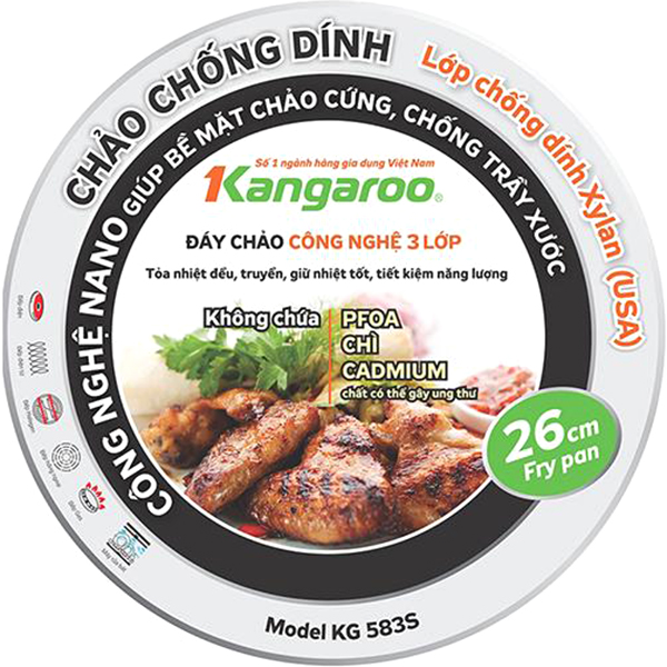 Chảo Chống Dính Kangaroo KG583S - Xám