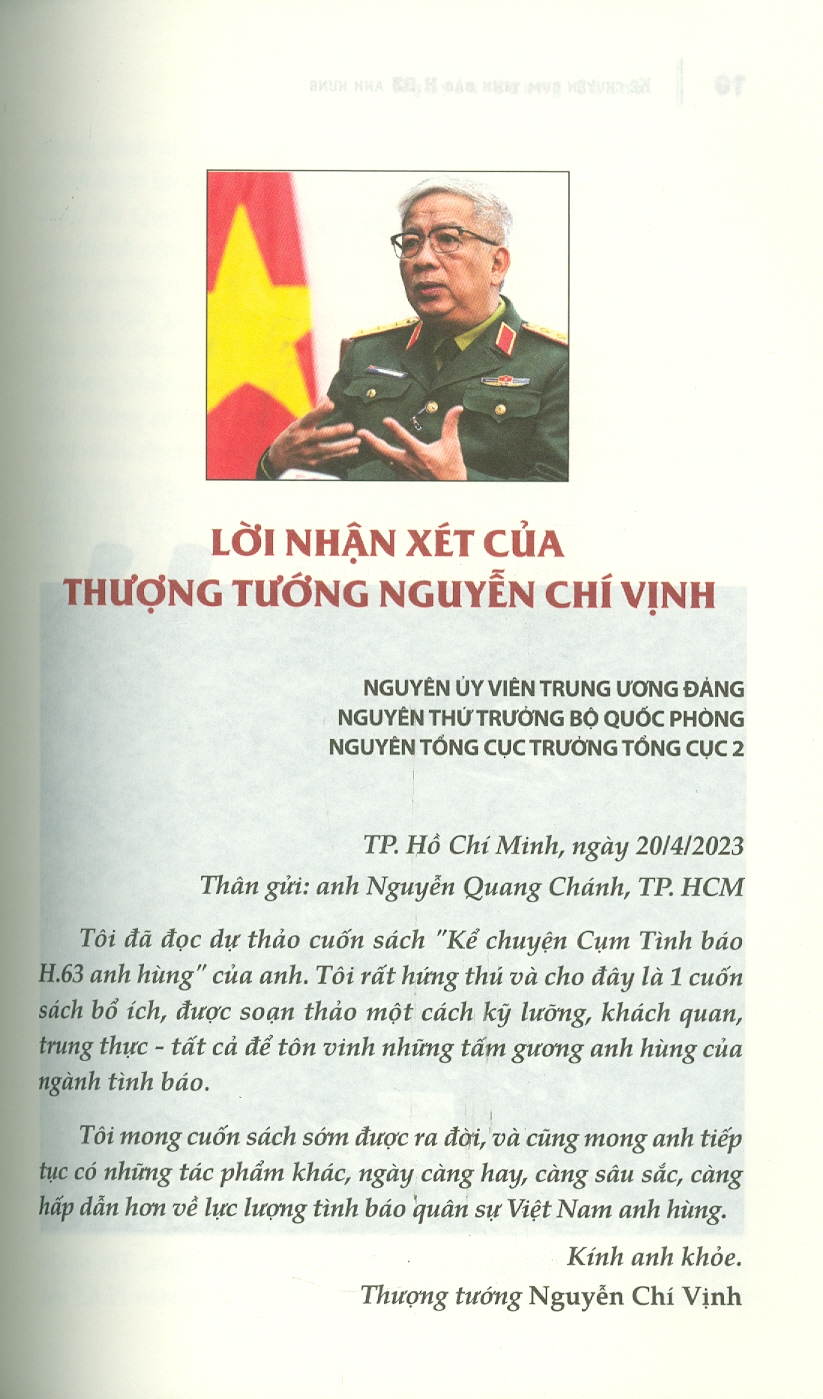 Kể Chuyện Cụm Tình Báo H.63 Anh Hùng - Những Câu Chuyện Tình Báo Thót Tim Không Phải Ai Cũng Biết (Bản in màu)