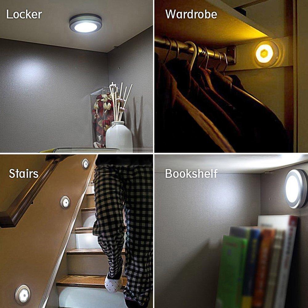 Đèn cảm biến 6 chiếc, đèn LED cảm biến chuyển động hoạt động bằng pin cho cầu thang