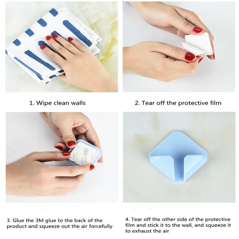 4Pcs Wall Storage Hook Power Plug Socket Hanger Holder Punch-free Transparent Strong Adhesive Hook Home Office Kitchen Bathroom