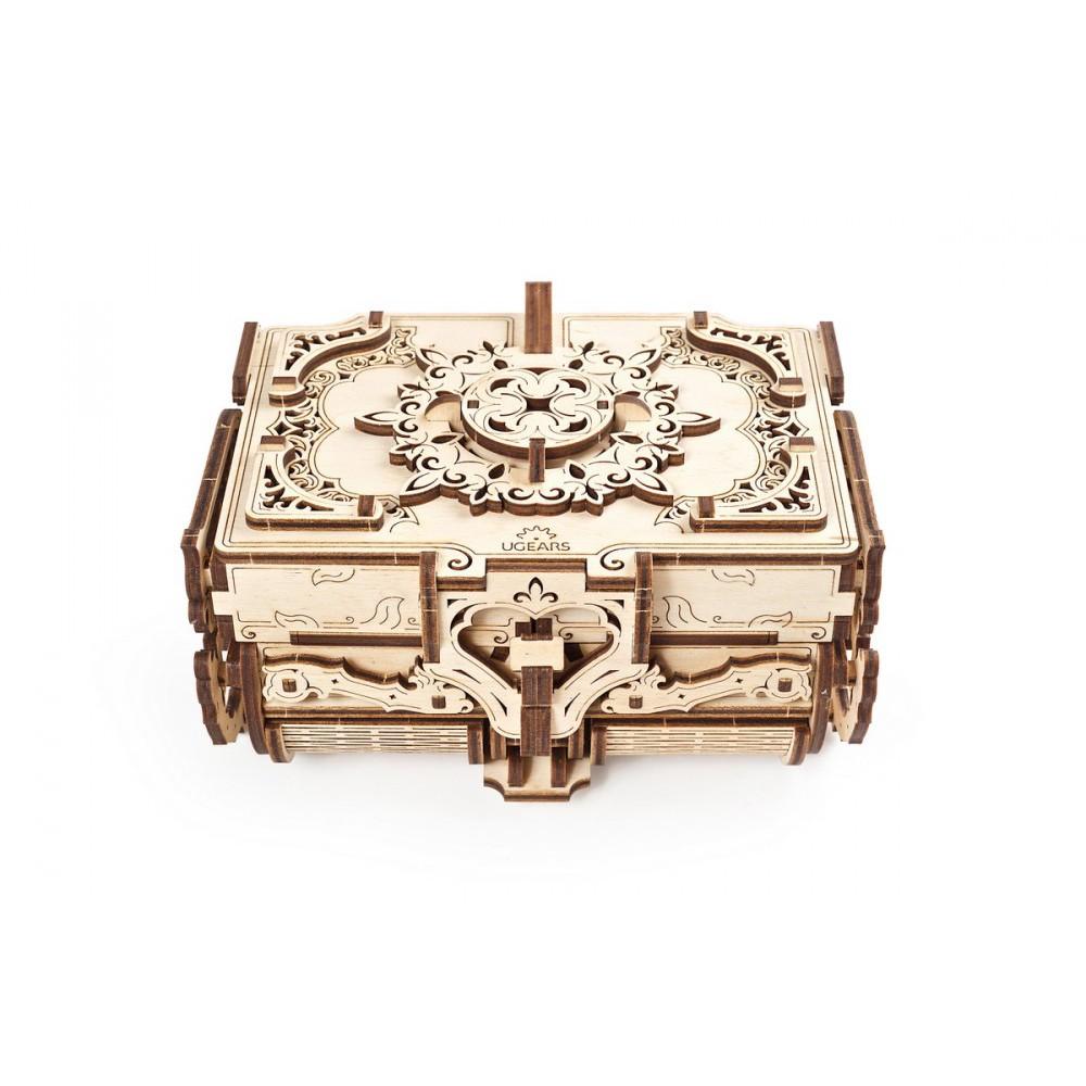 Mô Hình Gỗ Cơ Khí -  Ugears Antique box - Hộp nữ trang, Chính hãng Ugears, nhập khẩu nguyên bộ EU, mô hình lắp ráp 3D, Đồ chơi trí tuệ DYI