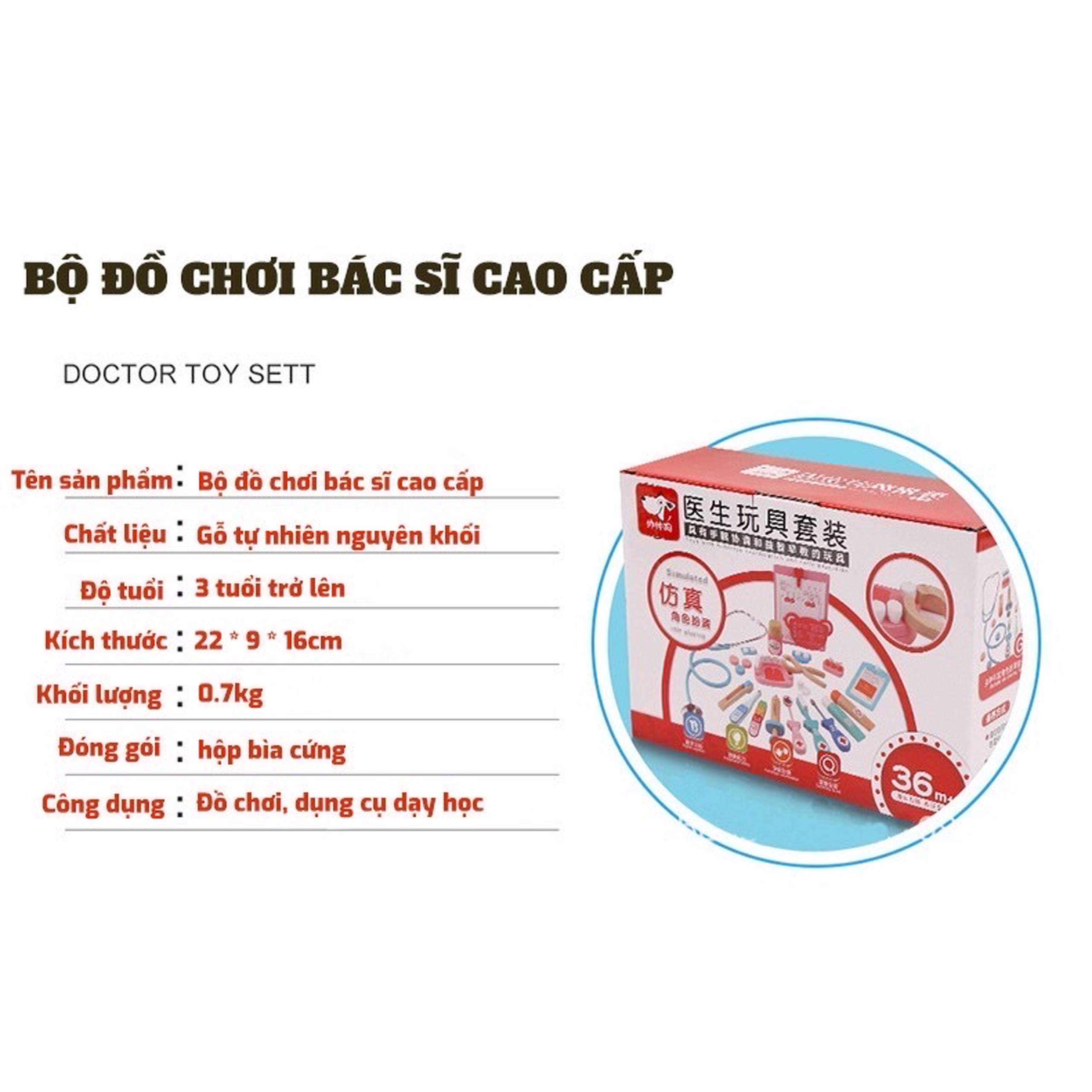 Bộ đồ chơi bác sỹ Nha khoa gỗ