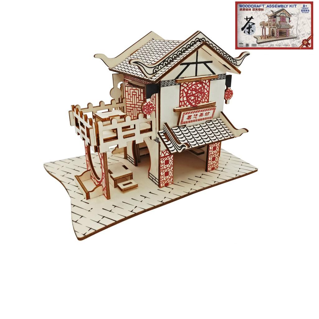 Đồ chơi lắp ráp gỗ 3D Mô hình Tea House Laser