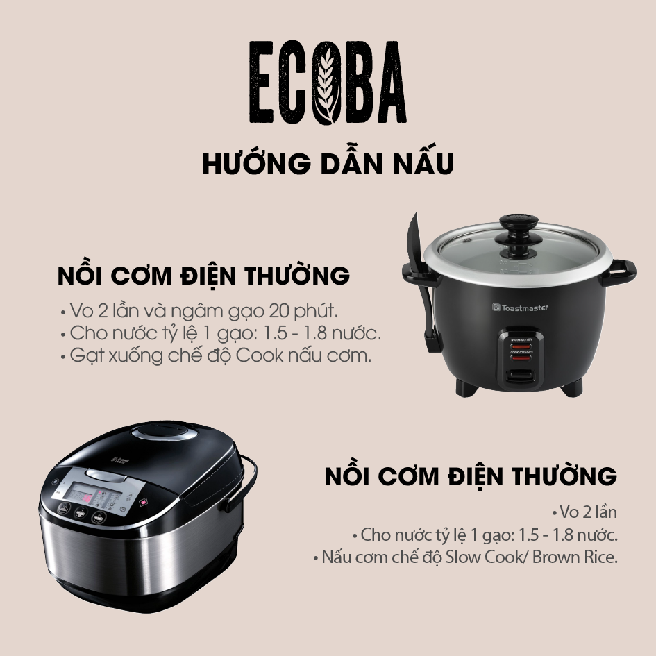 Gạo lứt đen hữu cơ cao cấp/ECOBA Huyền Mễ 1kg - Thơm ngon dẻo ngọt - Thanh lọc cơ thể