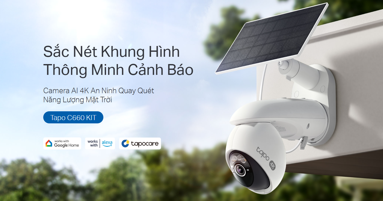 CAMERA WIFI NGOÀI TRỜI TAPO C660 KIT 8MP TẶNG KÈM PIN NĂNG LƯỢNG - GÓC NHÌN TOÀN CẢNH, ĐÊM CÓ MÀU, WIFI KÉP, CẢNH BÁO