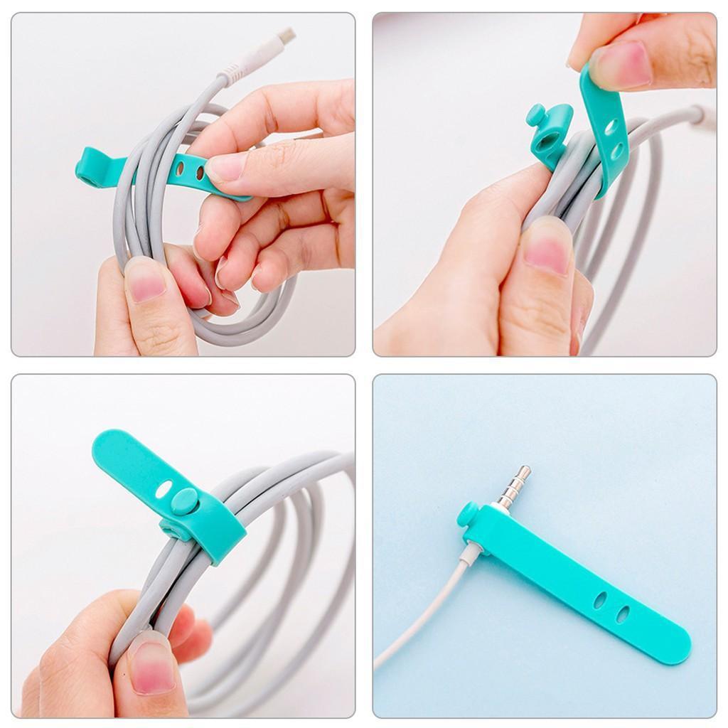 COMBO 4 DỤNG CỤ QUẤN DÂY CÁP SẠC, TAI NGHE BẰNG SILICON TIỆN DỤNG