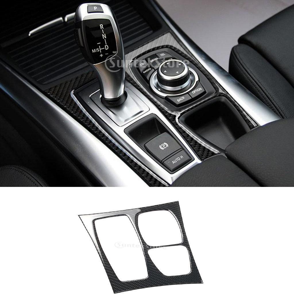Carbon Fiber Gear Shift Box GPS Navigation Panel Trim For BMW E70 E71 X5 X6