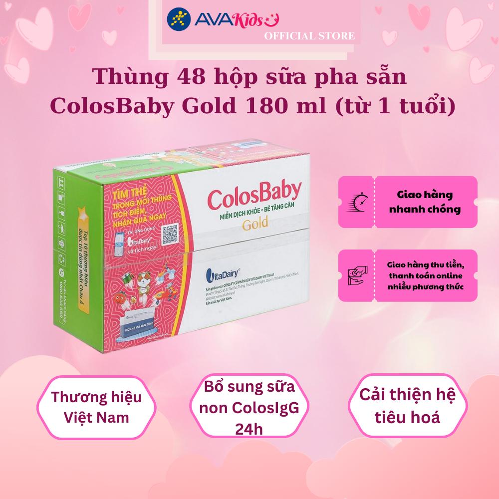 Thùng 48 hộp sữa pha sẵn ColosBaby Gold 180 ml (từ 1 tuổi)