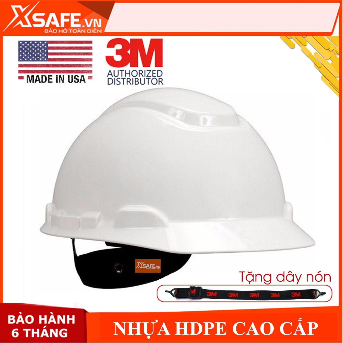 Mũ bảo hộ 3M H701R nón bảo hộ lao động cao cấp nhựa ABS siêu cứng, lồng nón điều chỉnh được độ cao chính hãng 3M