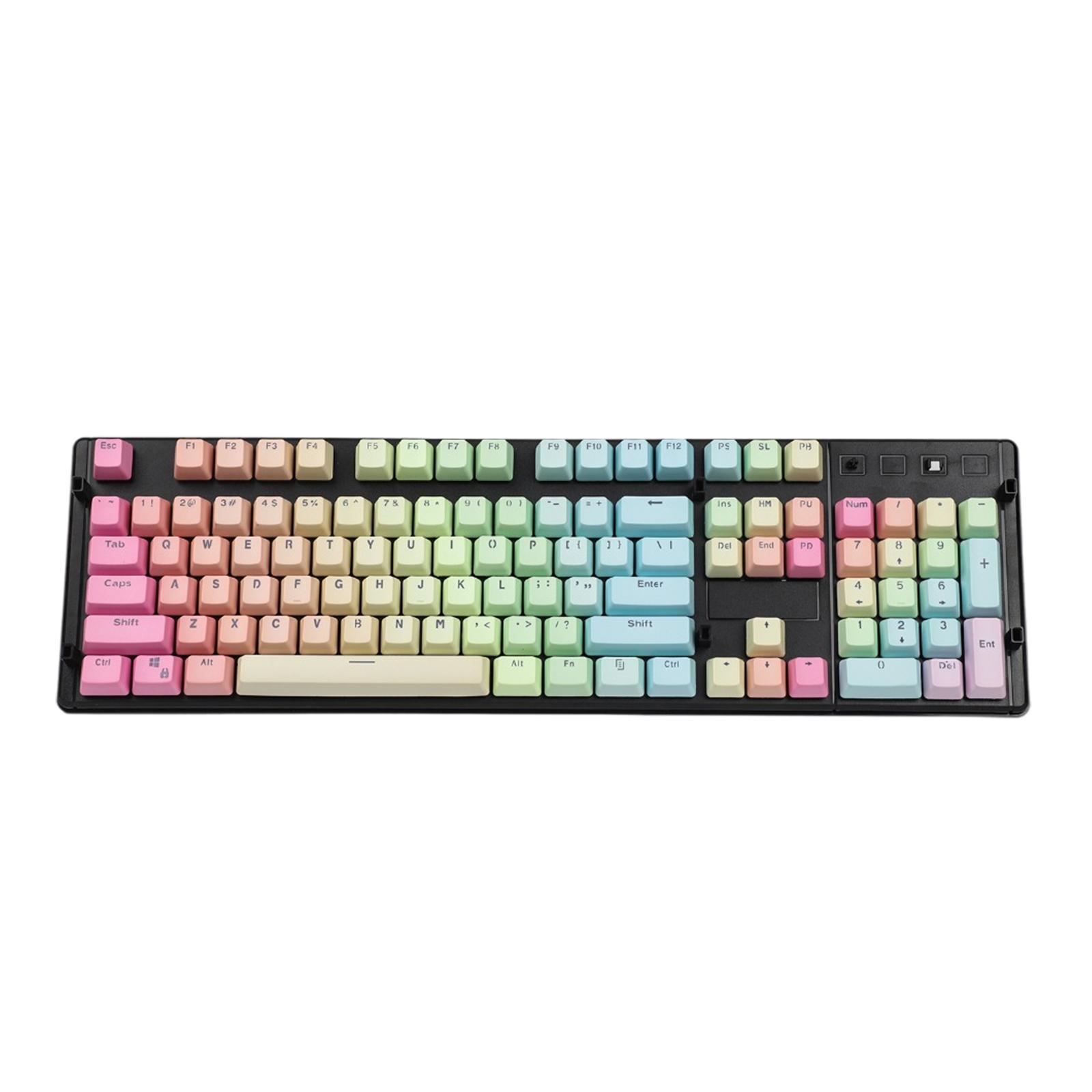 104 Keys Mechanical Keyboard Keycaps Set Home Supplies Rainbow Gradient