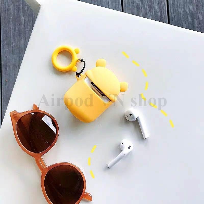 Bao Case Ốp dành cho airpod 1 và 2, tai nghe bluetooth i11,i12, i100, i200, i9s... gấu Hunny cao cấp