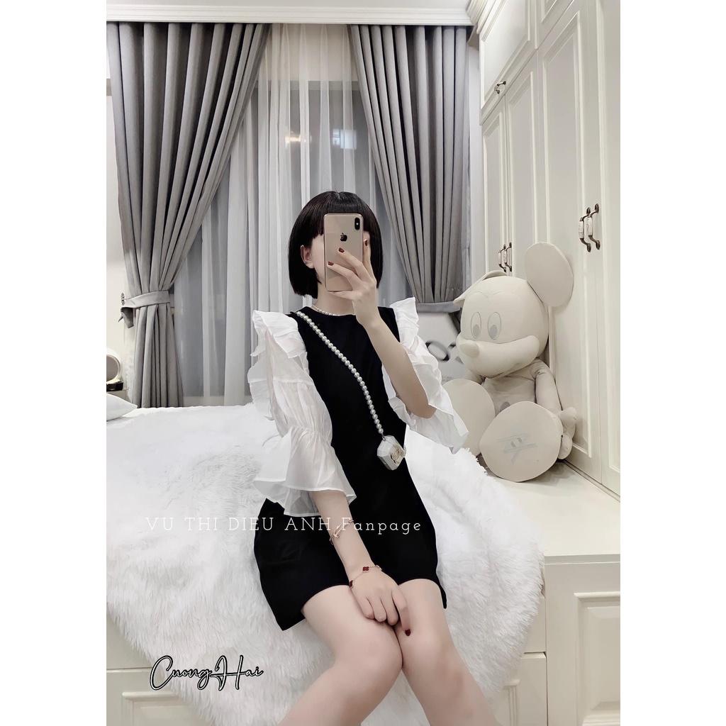 Váy suông tay phối tơ