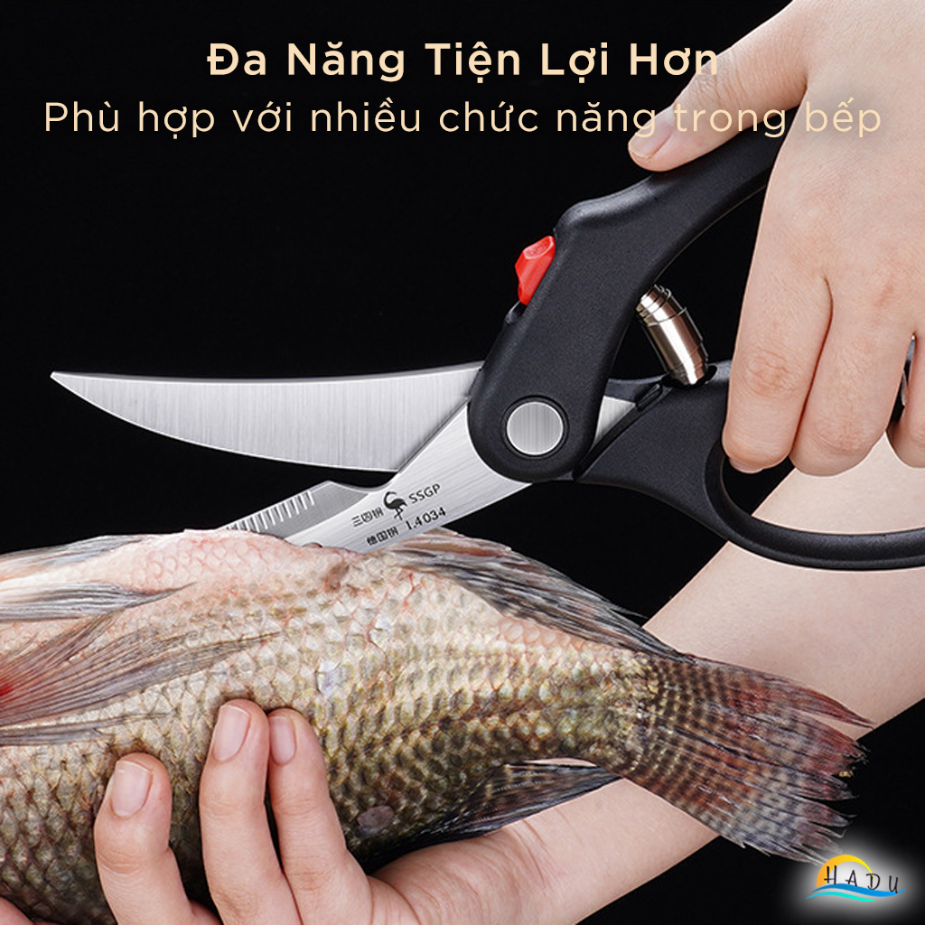 Kéo Cắt Gà Thịt Đồ Ăn Cộng Lực Inox Kiểu Nhật Bản Cao Cấp Đạt Chất Lượng LFGB Đức SSGP