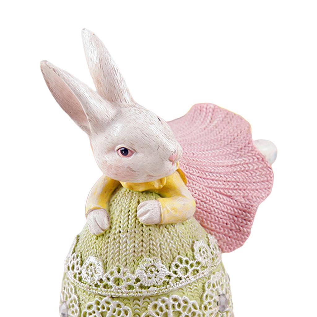 Bunny Rabbit Statue Resin Sculpture Figurine Home Decor Ornament