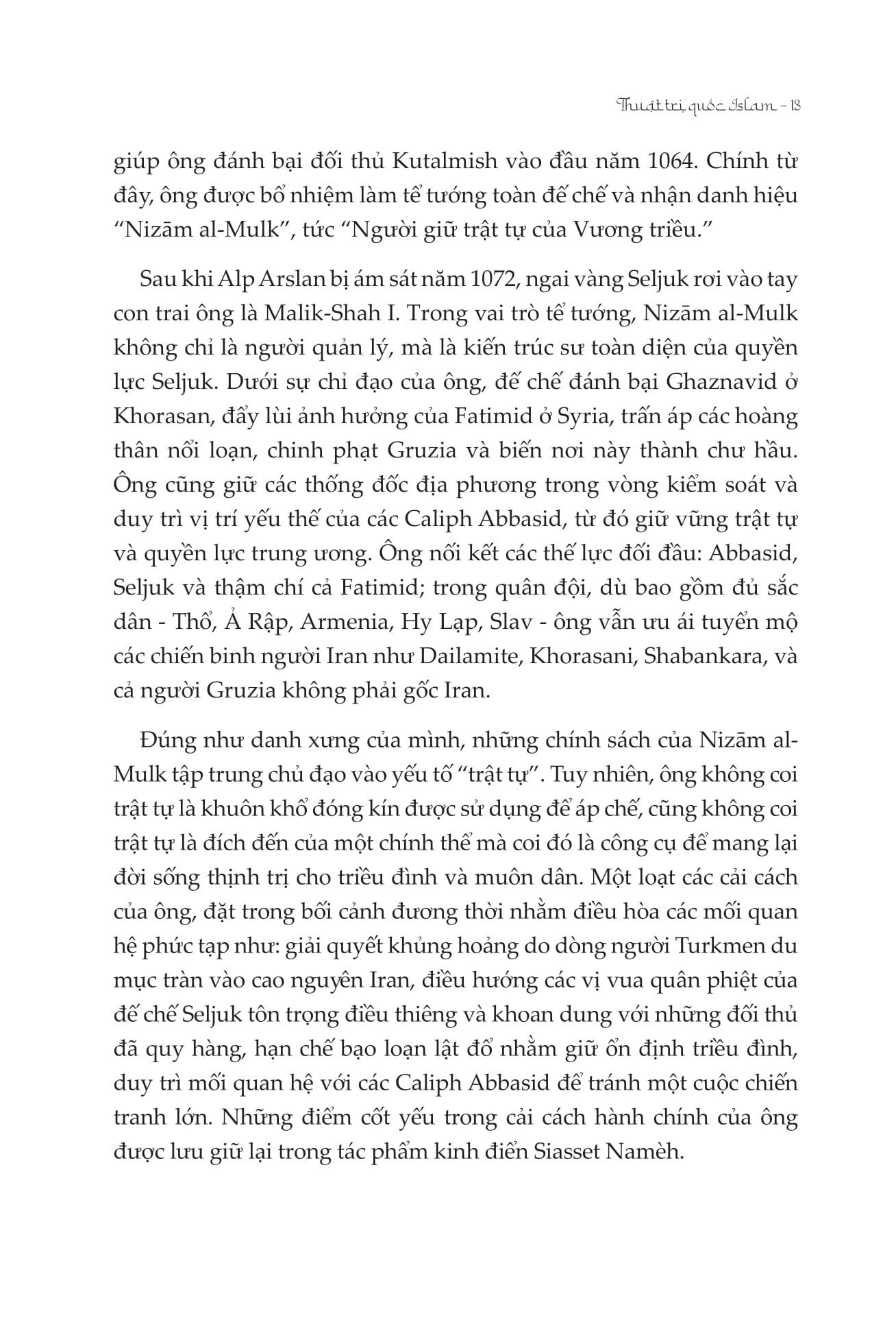 Sách - Thuật Trị Quốc Islam - Siasset Namèh - Bìa Cứng