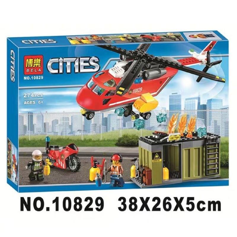 Đồ chơi lắp ráp cho bé trai - Lắp ráp CITIES - Lắp ráp máy bay - Trực thăng cứu hỏa 10829