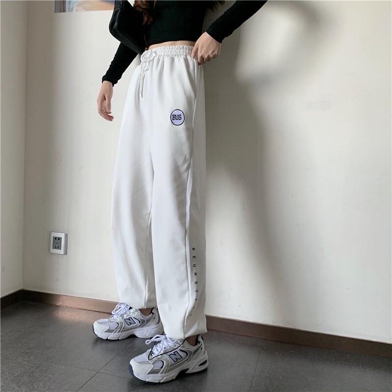 Quần Thun Nỉ Jogger Chữ Thêu Bus 3 Màu cực dễ mix đồ kèm ảnh thật