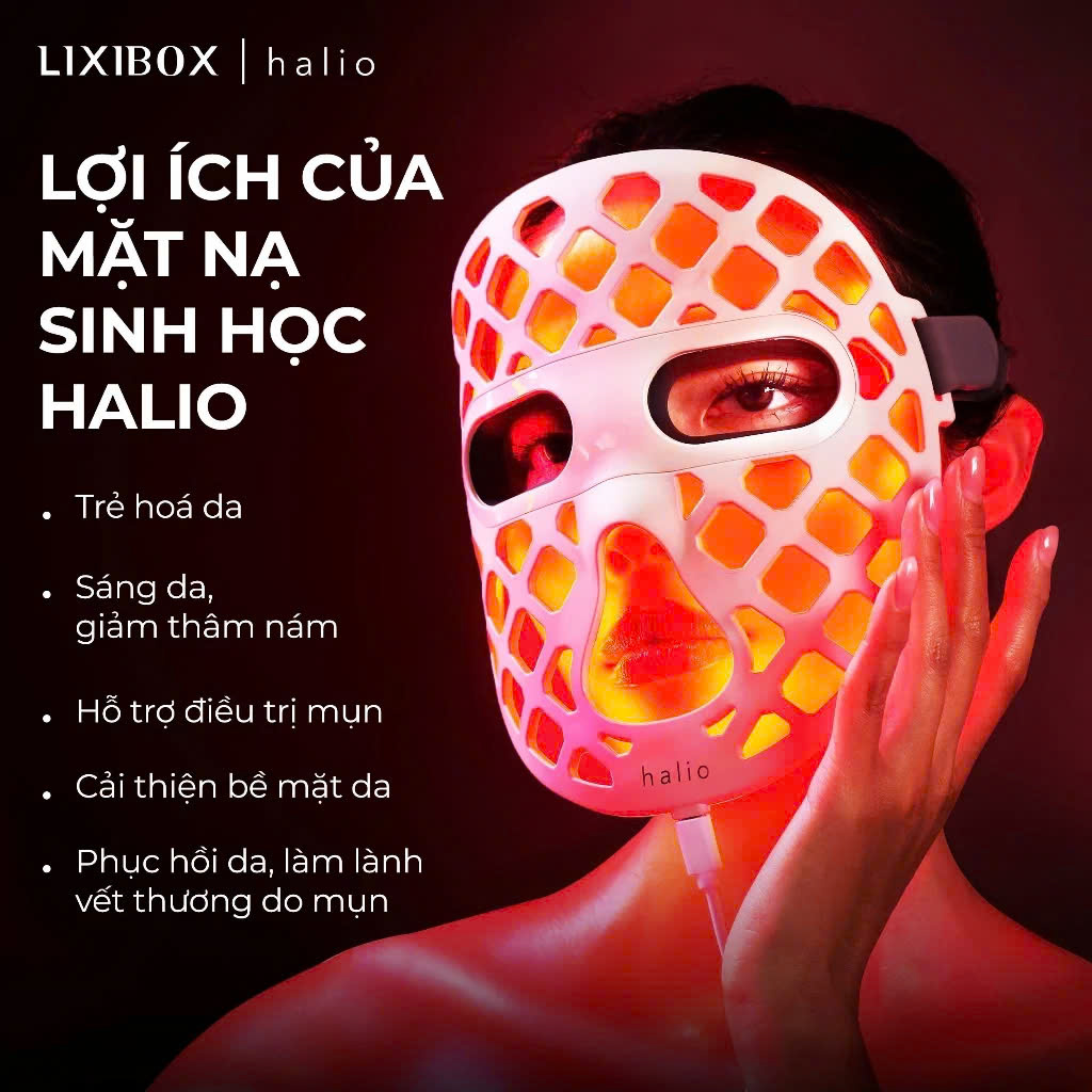 Mặt Nạ Ánh Sáng Halio PureGlow Ultralite Silicone LED Face Mask - Hàng Chính Hãng