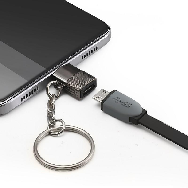 Đầu Chuyển Đổi Micro Usb Otg Sang Type-C Hợp Kim Kẽm