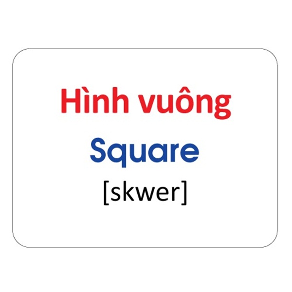 Flash card Theo phương pháp giáo dục sớm của Glenn Doman – Thẻ học thông minh (song ngữ Anh Việt) - Chủ đề: Màu sắc và Hình khối