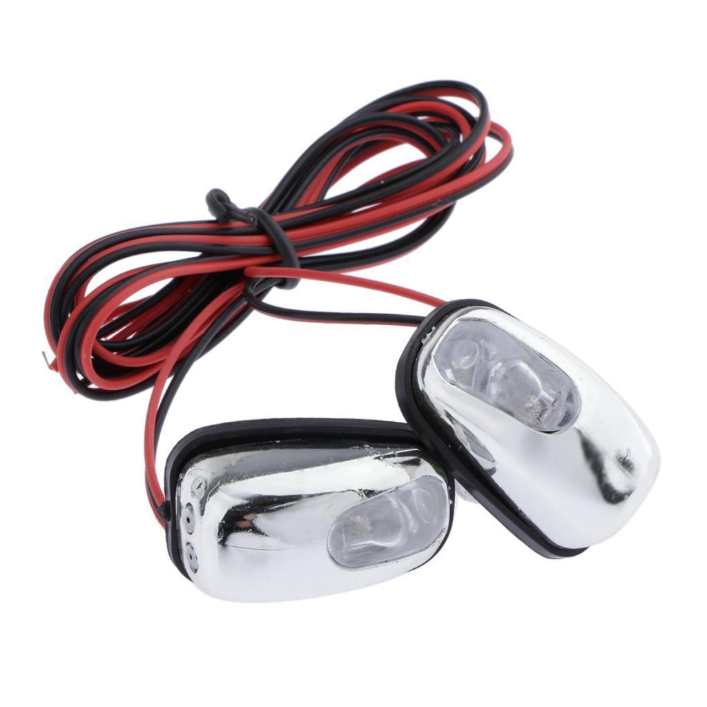 2x1 Pair Car Hood Windshield Spray Nozzle Wiper Washer with LED Light White Light