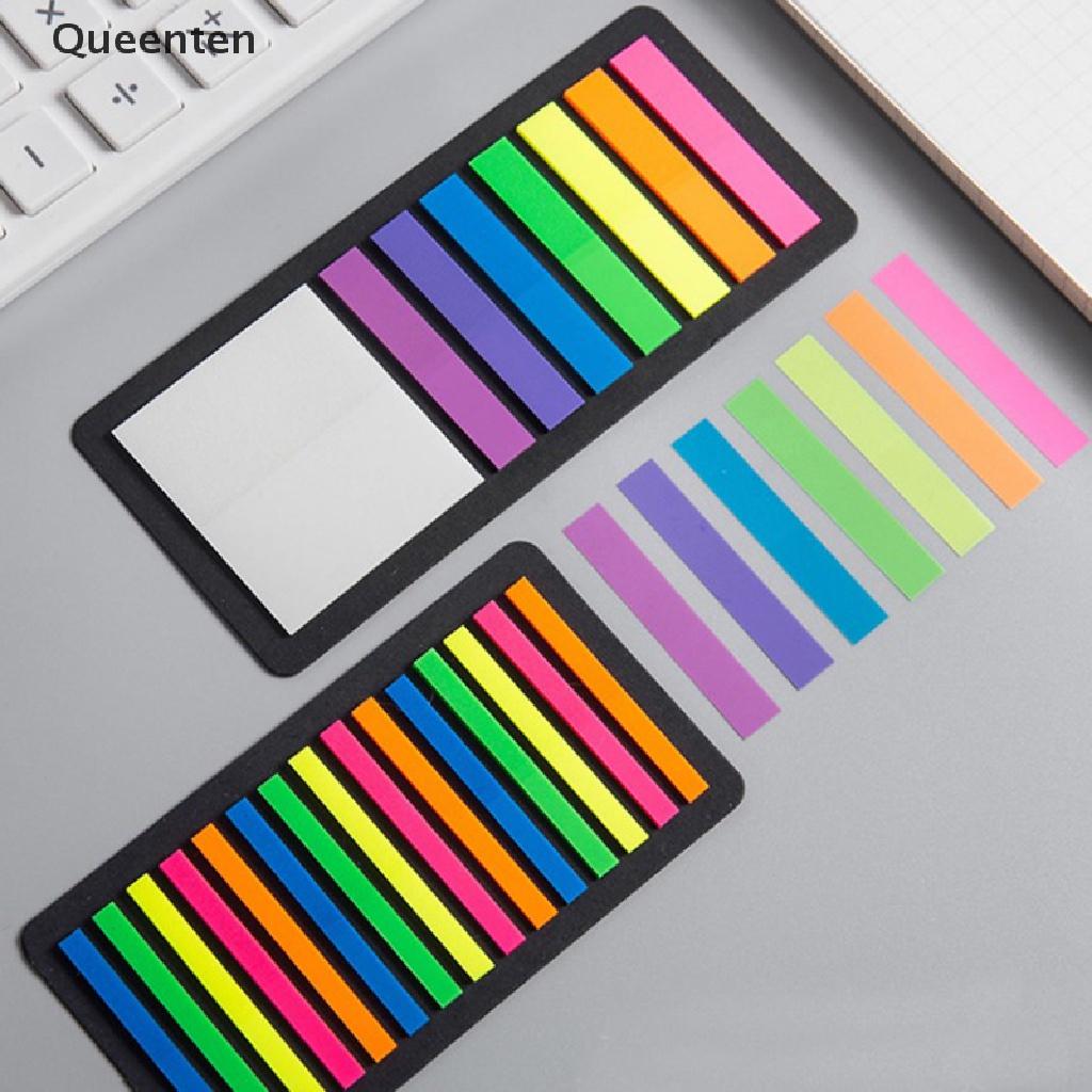 Queenten 160/300pcs Color Transparent Fluorescent Index Tabs Flags Sticky Note Stationery QT