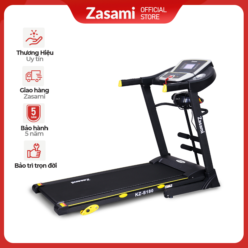 Máy Chạy Bộ Điện Zasami KZ-S180 - Tặng xoay eo + túi trống thể thao