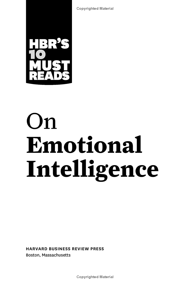 Harvard Business Review's 10 Must Reads On Emotional Intelligence