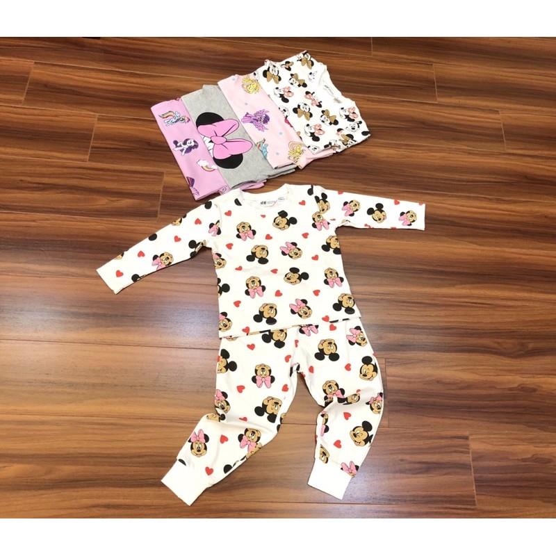 Bộ Đồ Dài Tay Cotton HM Bé Gái Mickey - Pony