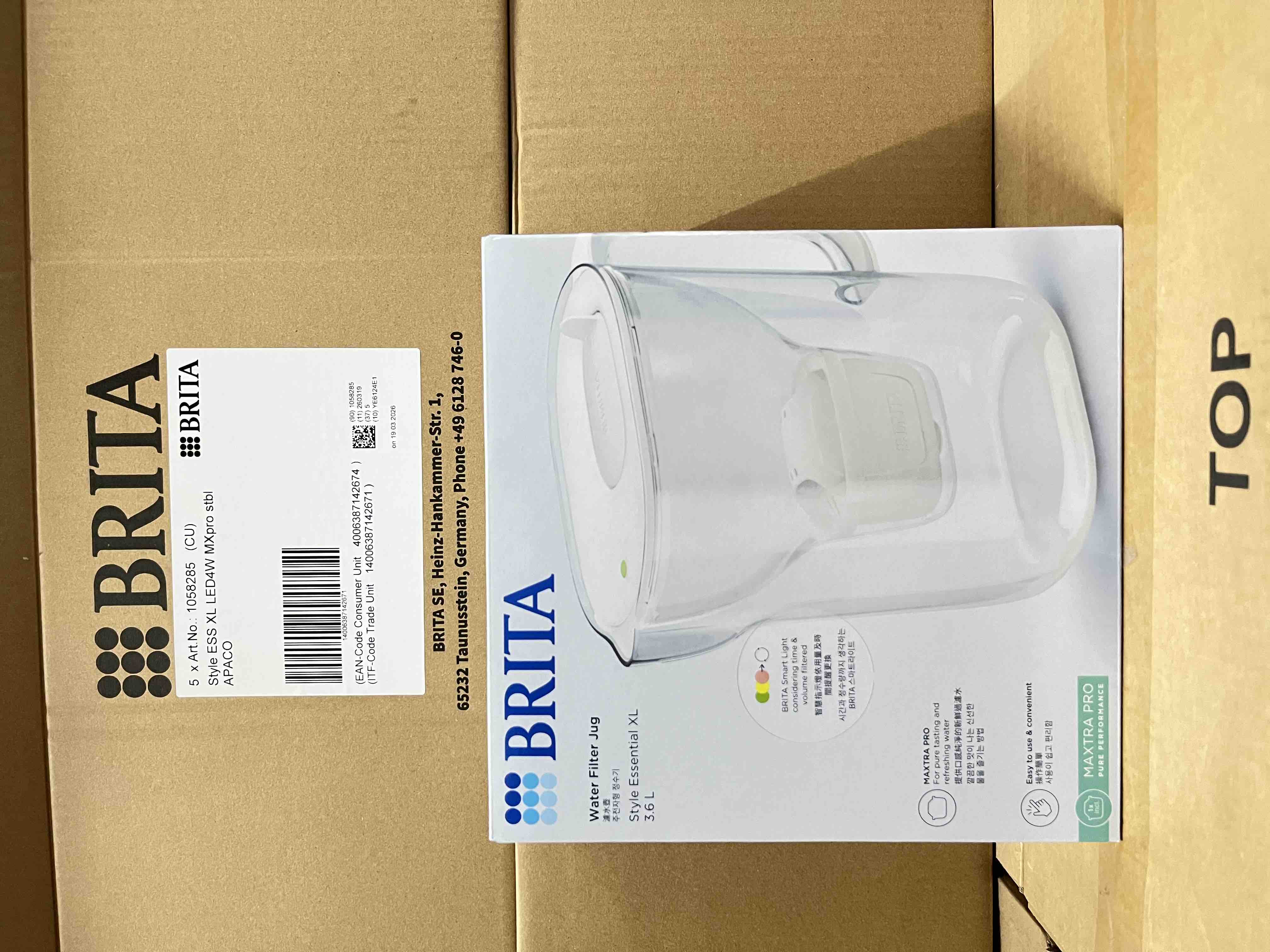 Bình lọc nước BRITA Style Essential XL 3.6L (có sẵn 1 lõi lọc Maxtra Pro 150L)