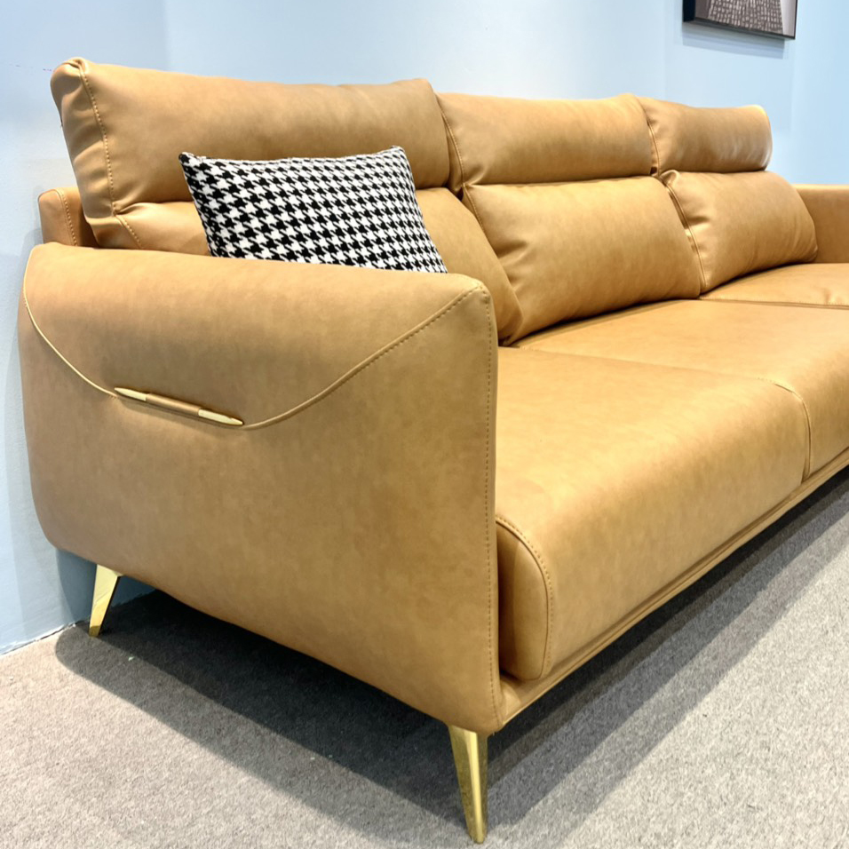 Sofa góc L Adora bọc da công nghiệp  2m4x1m7