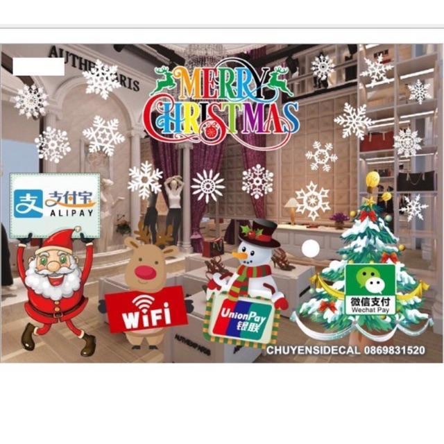Decal Hít Tĩnh Điện dán tường Noel - Nhiều mẫu