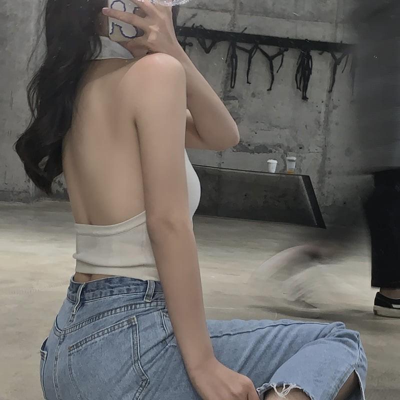 Áo croptop 3 lỗ cổ polo cài cúc sexy - Áo croptop nữ khoét nách hở lưng chất thun