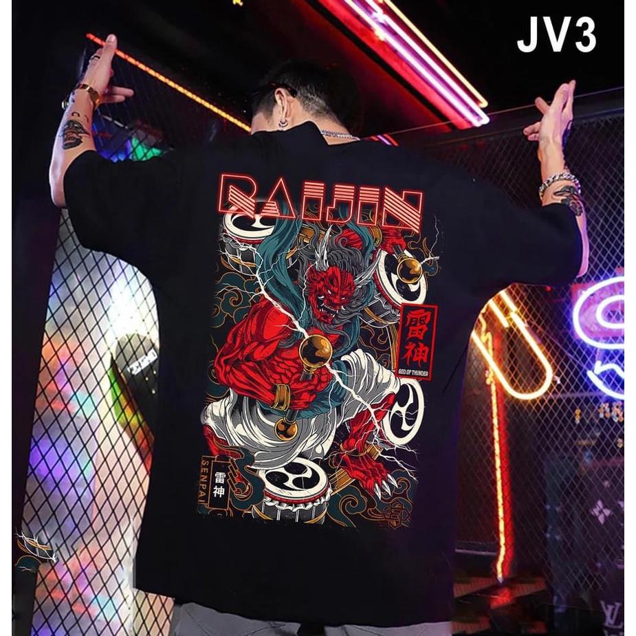 ÁO THUN NAM NỮ UNISEX samurai raijin mặt quỷ